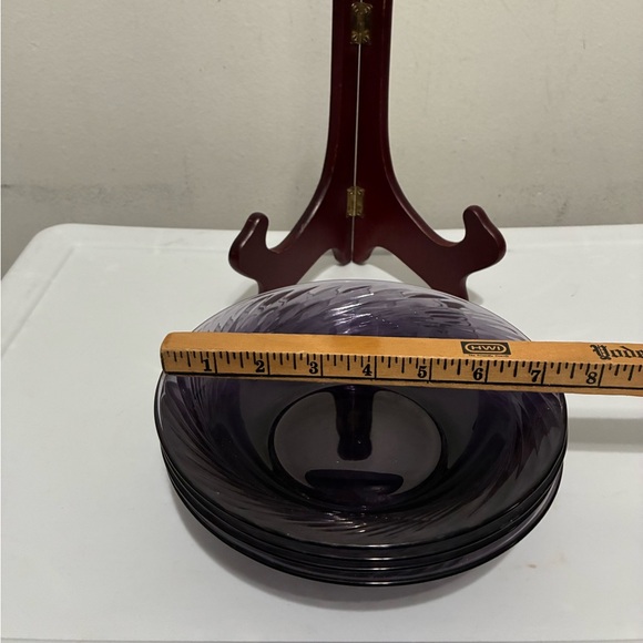 Pyrex  Amethyst/ Purple Swirl Cereal/Soup Bowls. Made in USA set of 4 - Picture 5 of 6